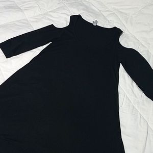Cold Shoulder Black Dress